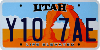UT license plate Y107AE