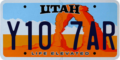 UT license plate Y107AR