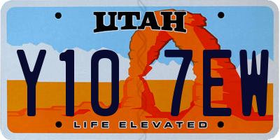 UT license plate Y107EW