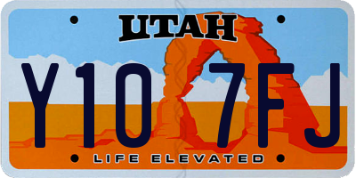 UT license plate Y107FJ