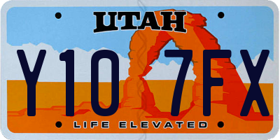 UT license plate Y107FX