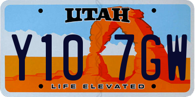UT license plate Y107GW