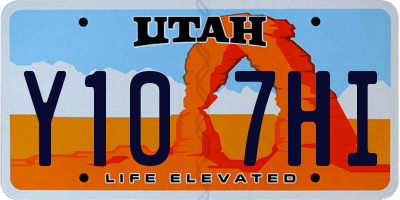UT license plate Y107HI