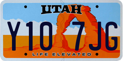 UT license plate Y107JG