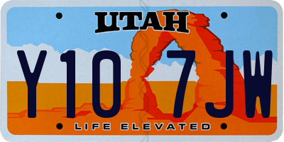 UT license plate Y107JW
