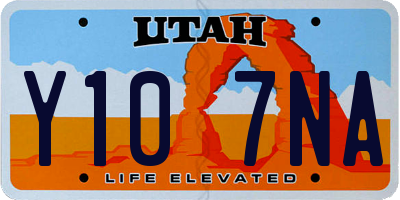 UT license plate Y107NA