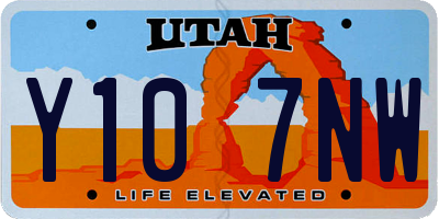 UT license plate Y107NW