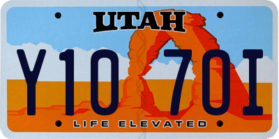 UT license plate Y107OI