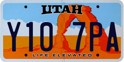 UT license plate Y107PA