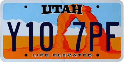 UT license plate Y107PF