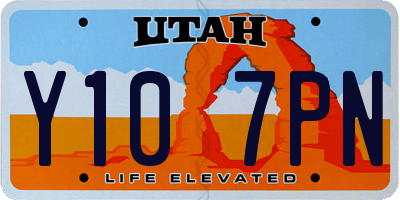 UT license plate Y107PN