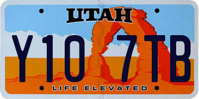UT license plate Y107TB