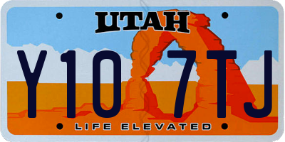 UT license plate Y107TJ