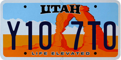 UT license plate Y107TO
