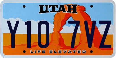 UT license plate Y107VZ