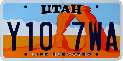UT license plate Y107WA