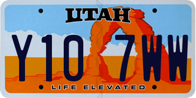 UT license plate Y107WW
