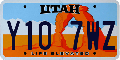 UT license plate Y107WZ
