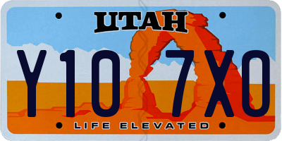 UT license plate Y107XO