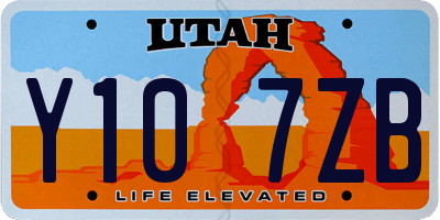 UT license plate Y107ZB