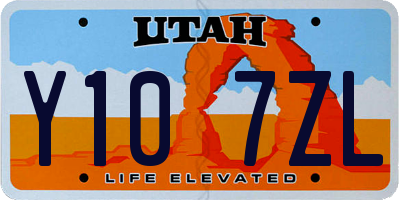 UT license plate Y107ZL