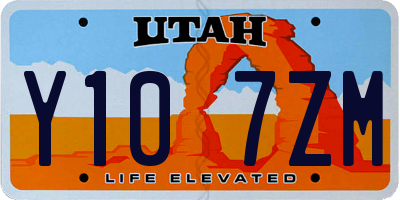 UT license plate Y107ZM