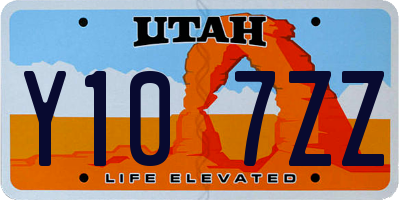 UT license plate Y107ZZ