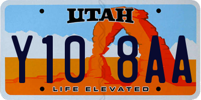 UT license plate Y108AA