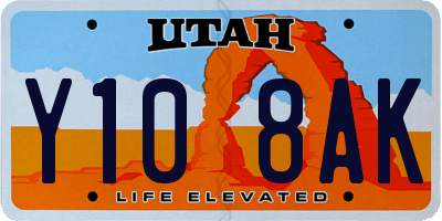 UT license plate Y108AK