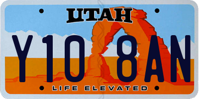 UT license plate Y108AN