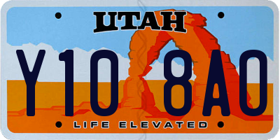 UT license plate Y108AO