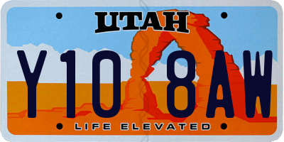UT license plate Y108AW