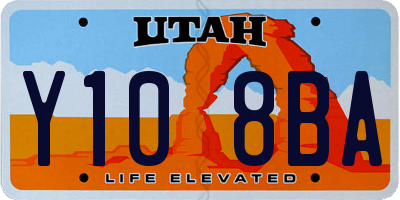 UT license plate Y108BA