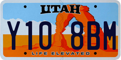UT license plate Y108BM