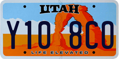 UT license plate Y108CO
