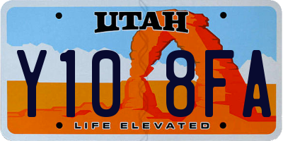 UT license plate Y108FA