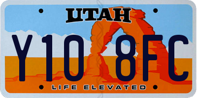 UT license plate Y108FC
