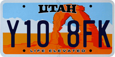 UT license plate Y108FK