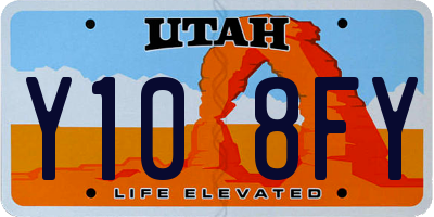 UT license plate Y108FY