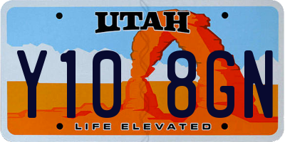 UT license plate Y108GN