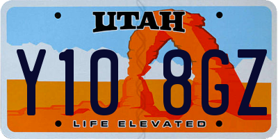 UT license plate Y108GZ