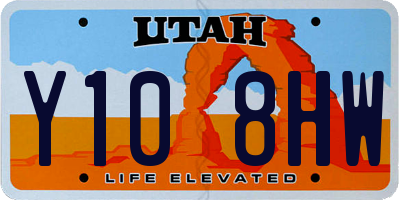 UT license plate Y108HW