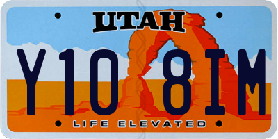 UT license plate Y108IM