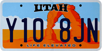 UT license plate Y108JN