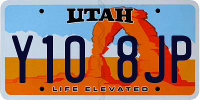 UT license plate Y108JP