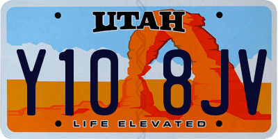 UT license plate Y108JV