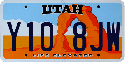 UT license plate Y108JW