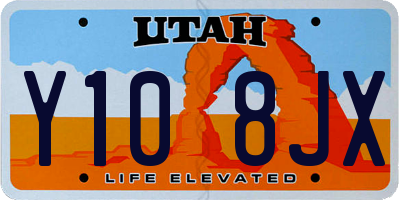 UT license plate Y108JX