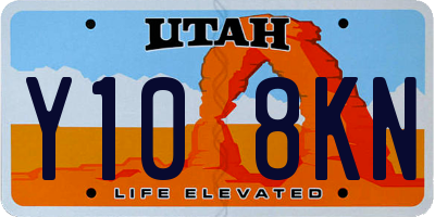 UT license plate Y108KN