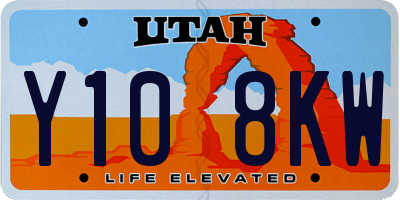 UT license plate Y108KW